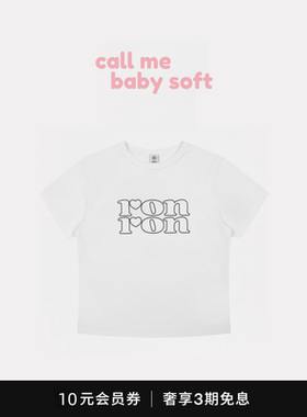 ●callmebabysoft潮牌RON空心爱心字母印花短袖T恤短款超显身材女
