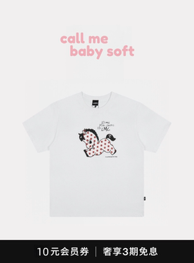 ●callmebabysoft韩国小众潮牌LMC波点小马字母印花圆领短袖T恤女
