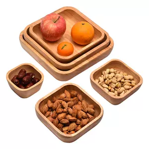 [日式料理餐具泡面碗家用方形沙拉碗刻字甜品零食点心木碗汤碗]