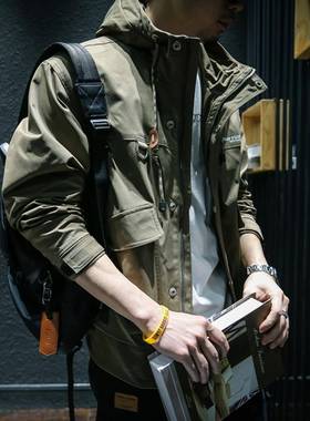 潮牌it neith BIAS工装外套男休闲夹克韩版潮流冲锋衣百搭连帽衫