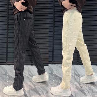 香港欧货潮流保暖棉裤男士秋冬新款时尚高档休闲裤防风防寒直筒裤