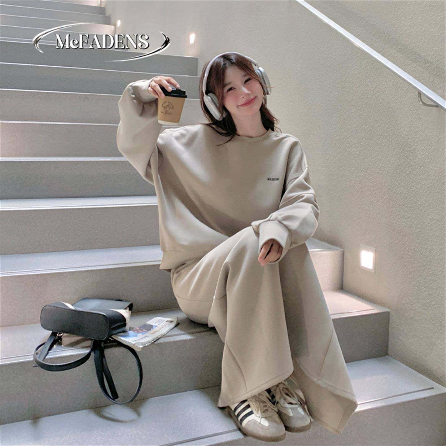 香港欧洲站高级感慵懒风卫衣半身裙套装女百搭宽松显瘦休闲两件套,女装/女士精品,时尚套装,淘宝优惠券,粉丝福利购,淘宝优惠卷