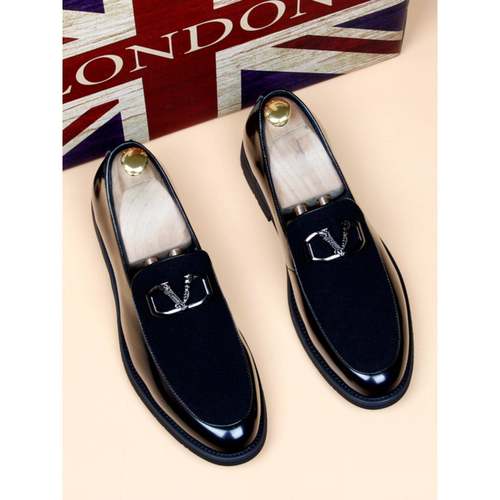 商务正装皮鞋男士拖鞋真皮透气英伦风格韩式时髦休闲尖头乐福鞋