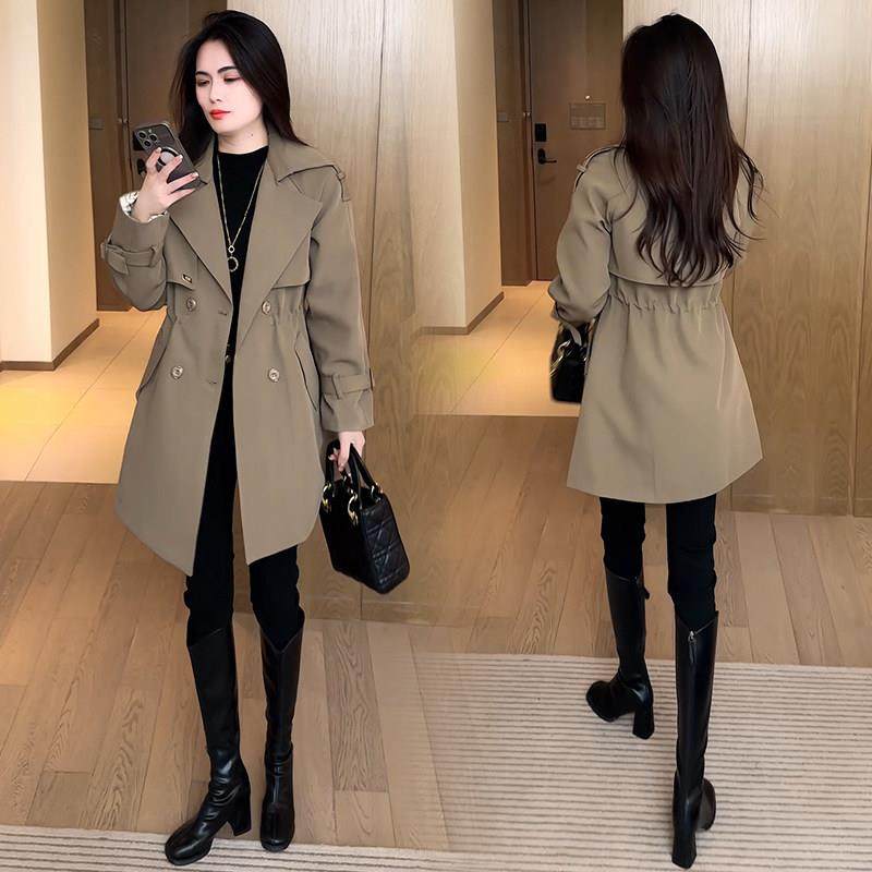 香港代购风衣外套女中长款秋新款时尚收腰显瘦时髦英伦风气质大衣