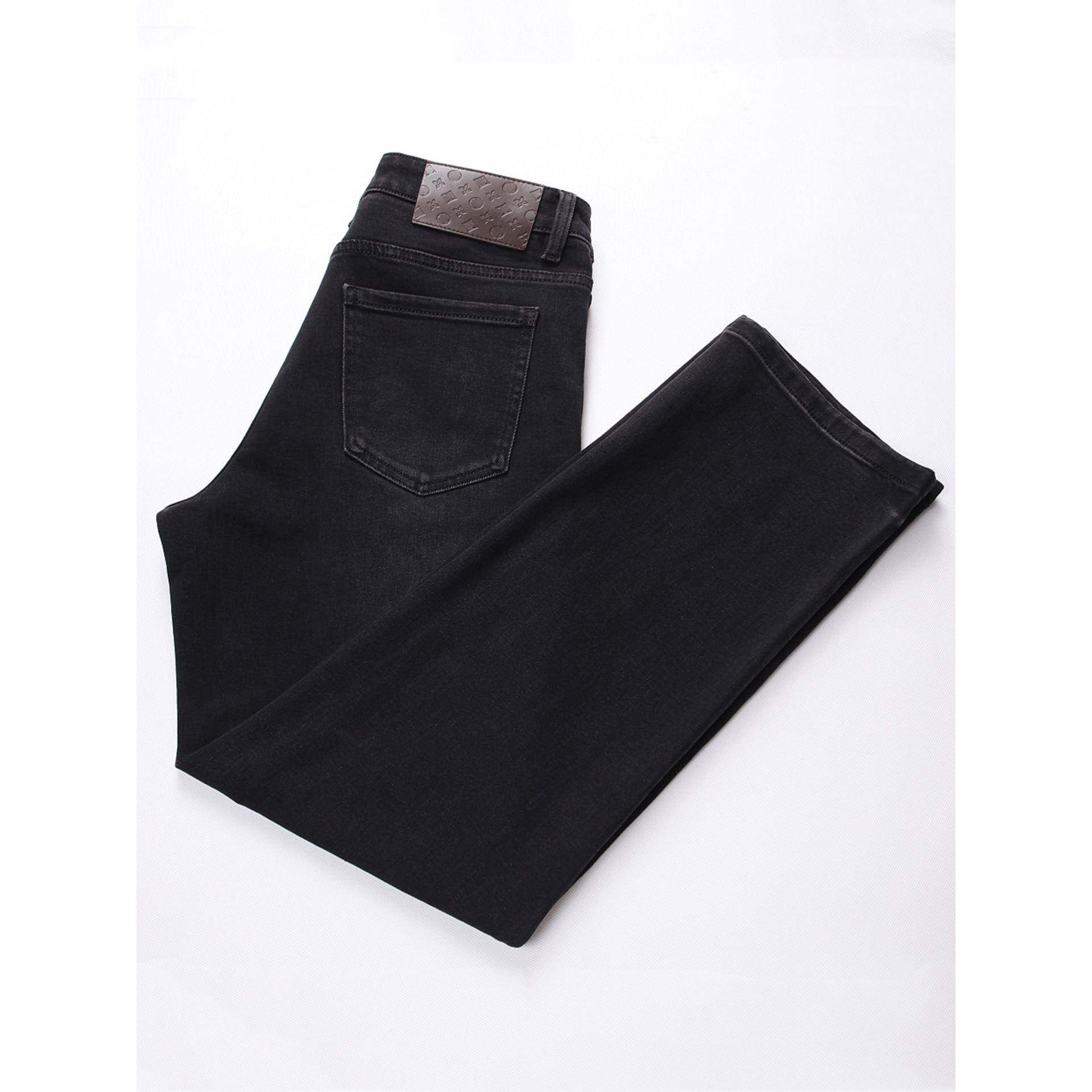 2025新款秋冬款黑灰色牛仔裤男宽松直筒阔腿垂感潮牌美式高端