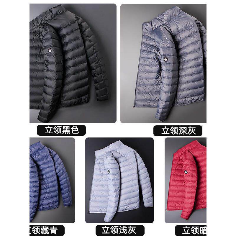 轻薄羽绒服男2025新款冬季短款立领休闲保暖高端中年男士冬装外套
