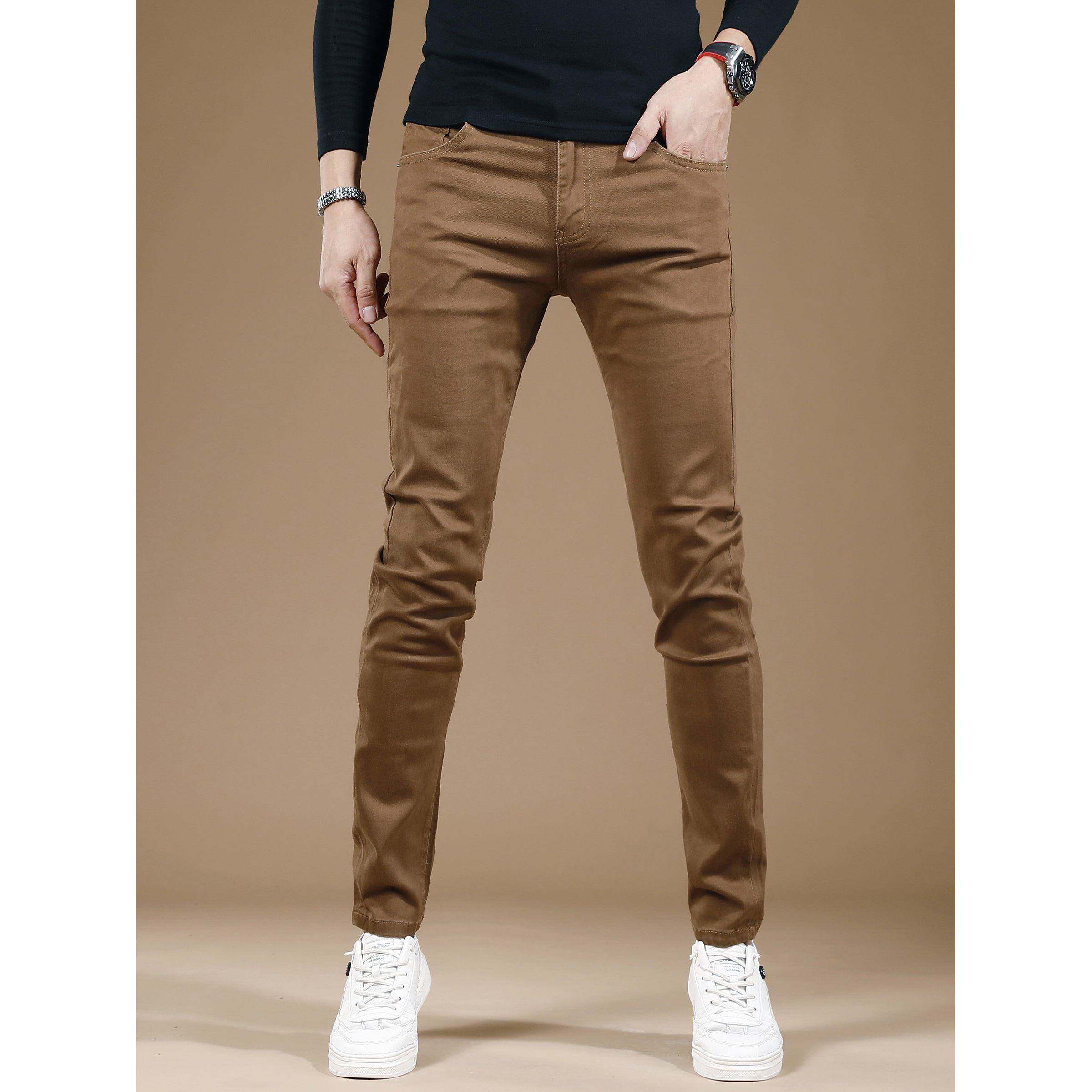 香港秋冬牛仔裤男款修身小脚弹力爆款2024新款高档休闲男裤子加绒