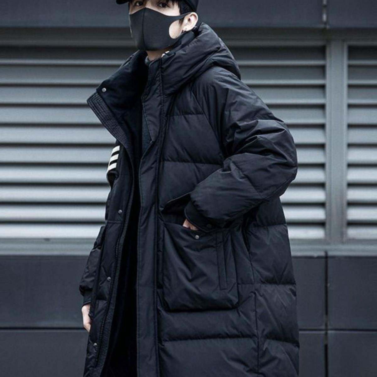 羽绒服男中长款冬季2025新款爆款加厚白鸭绒保暖连帽高端男士外套