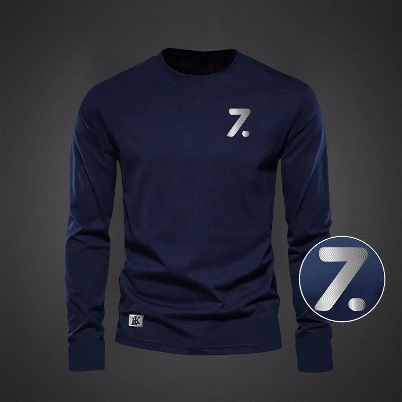 纯棉长袖男t恤春秋2025新款圆领卫衣修身大码美式简约休闲打底衫