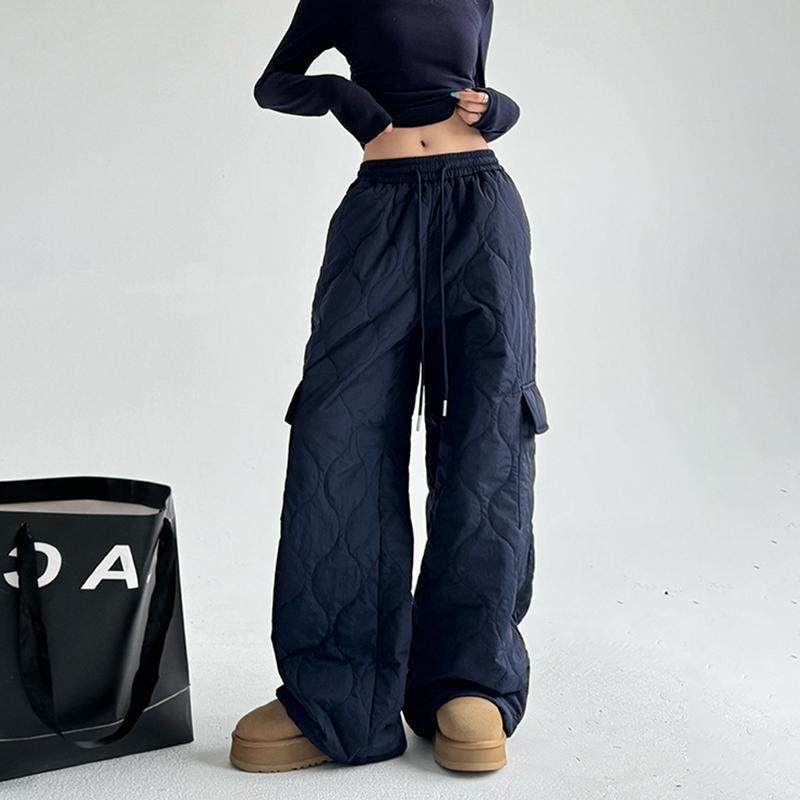 美式工装棉裤女2025冬季新款加绒加厚户外抗寒保暖夹棉冲锋休闲裤