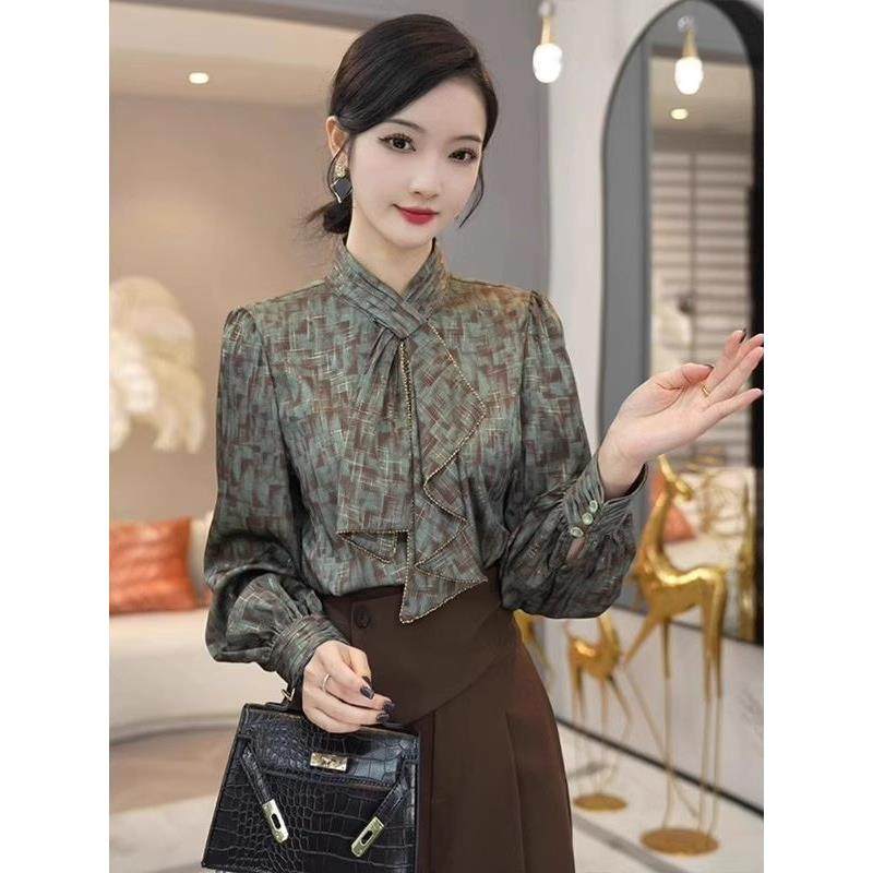 香港Timo无障碍豪华高级衬衫春秋季豪华小衬衫高级上衣绿色设计优