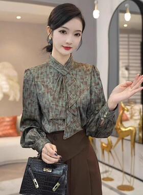 香港Timo无障碍豪华高级衬衫春秋季豪华小衬衫高级上衣绿色设计优