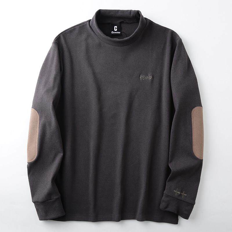 MAROLIO~出口日本！软糯舒适 双面德绒男士长袖卫衣半高领打底衫T