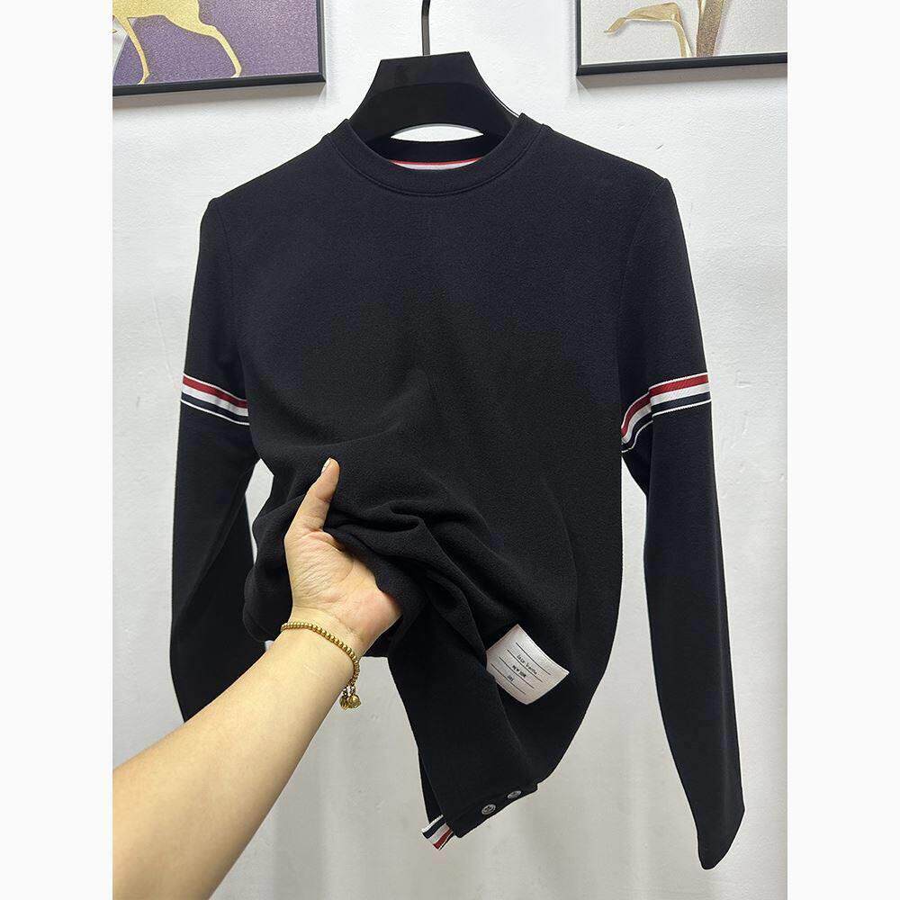 MAROLIO~出口芬兰！秋冬季双面德绒保暖卫衣男士休闲百搭圆领上衣