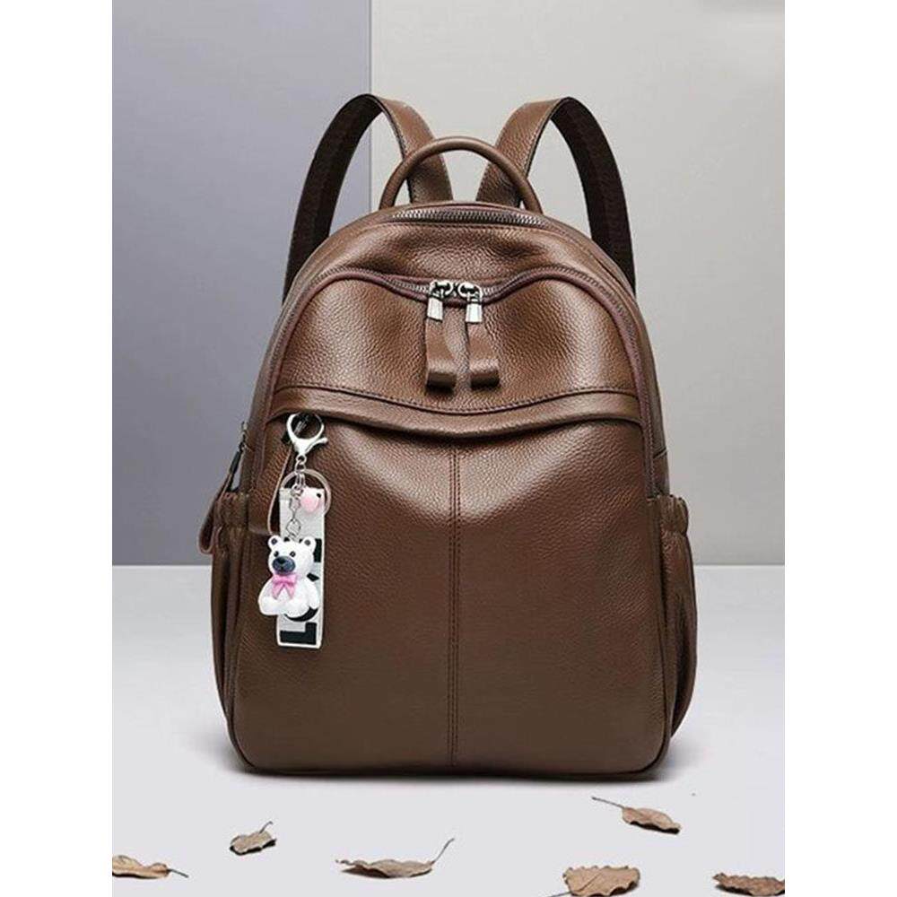 头层牛皮双肩包女2024新款时尚百搭大容量防盗包真皮女式双肩背包