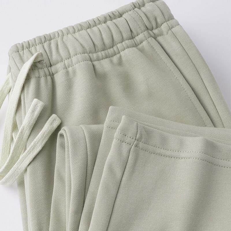 MAROLIO~出口日本！秋季直筒休闲裤松紧腰卫裤简约宽松长裤男女