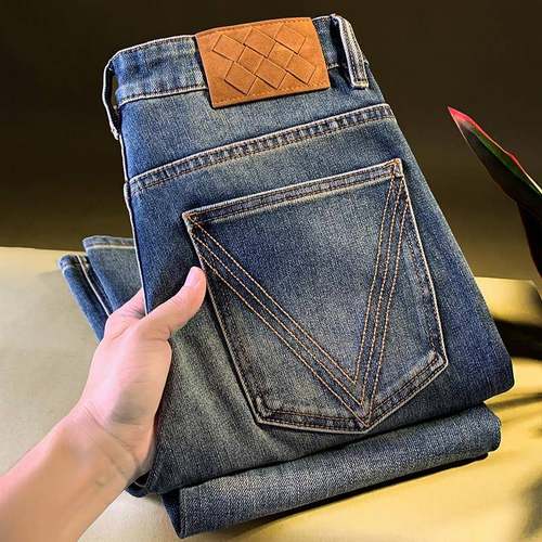 Mostarsea~水洗做旧直筒牛仔裤男士秋冬款潮流微宽松高端复古长裤