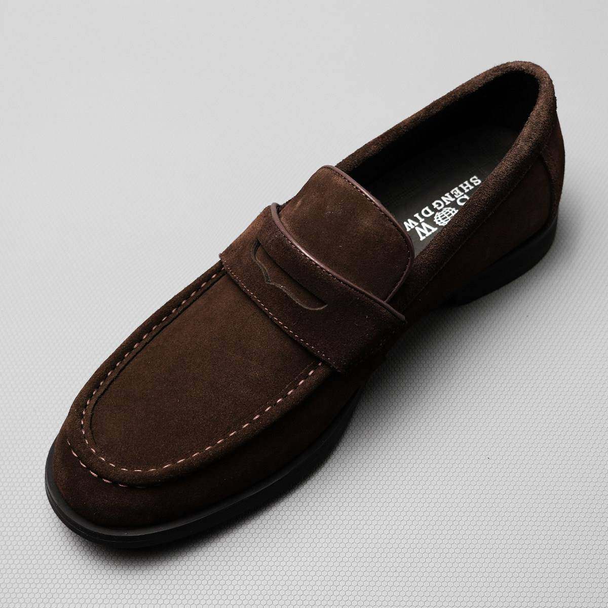 反绒乐福鞋男磨砂真皮一脚蹬2025春秋新款男鞋套脚休闲皮鞋豆豆鞋,流行男鞋,休闲皮鞋,淘宝优惠券,粉丝福利购,淘宝优惠卷