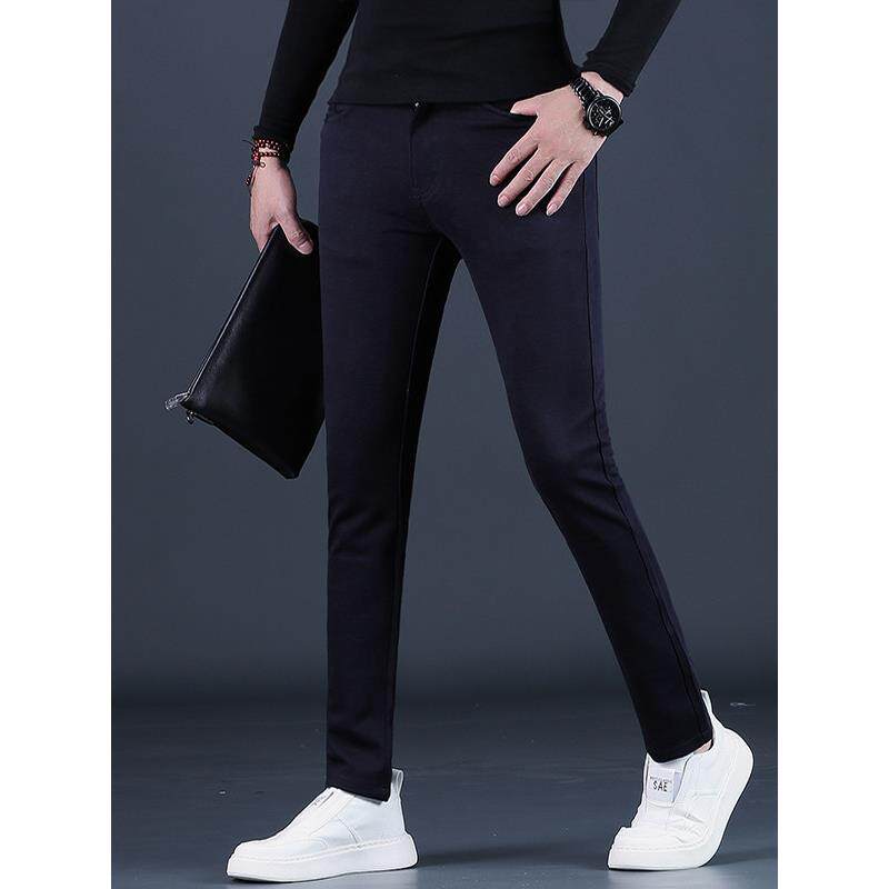 香港秋冬裤子男款休闲裤男士时尚2025长裤潮流修身小脚显瘦百搭厚