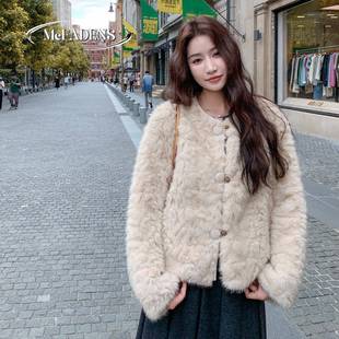 香港羊羔毛绒外套女冬季新款高级感超好看轻奢小个子皮毛一体上衣