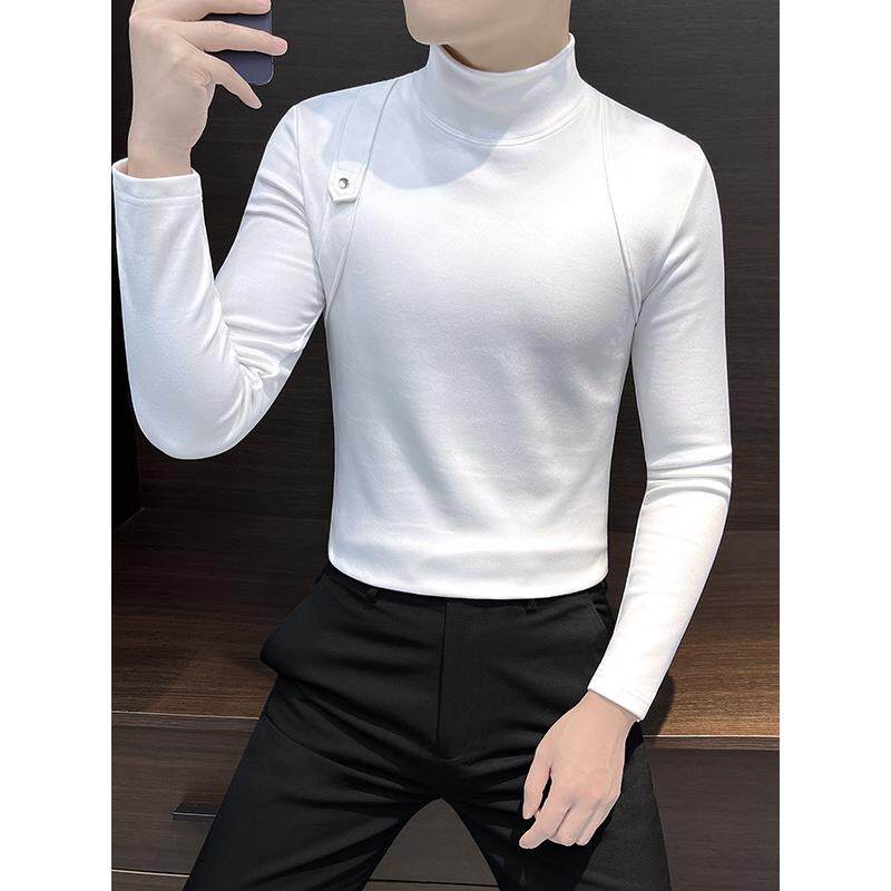 高端轻奢高领男士秋冬打底衫2025新款内搭痞帅修身德绒长袖T恤