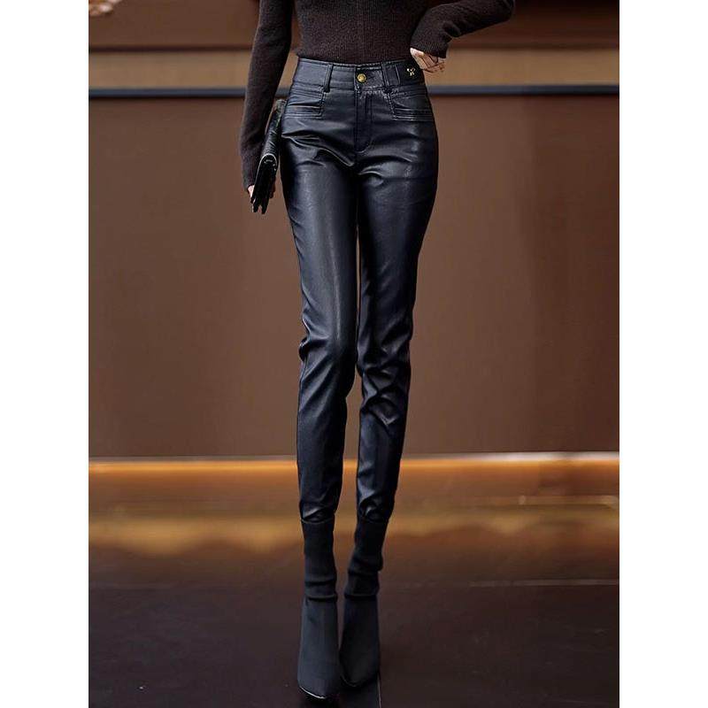高档时尚外穿紧身真皮裤女士秋冬季新款高腰显瘦小脚铅笔裤打底裤,女装/女士精品,休闲裤,淘宝优惠券,粉丝福利购,淘宝优惠卷