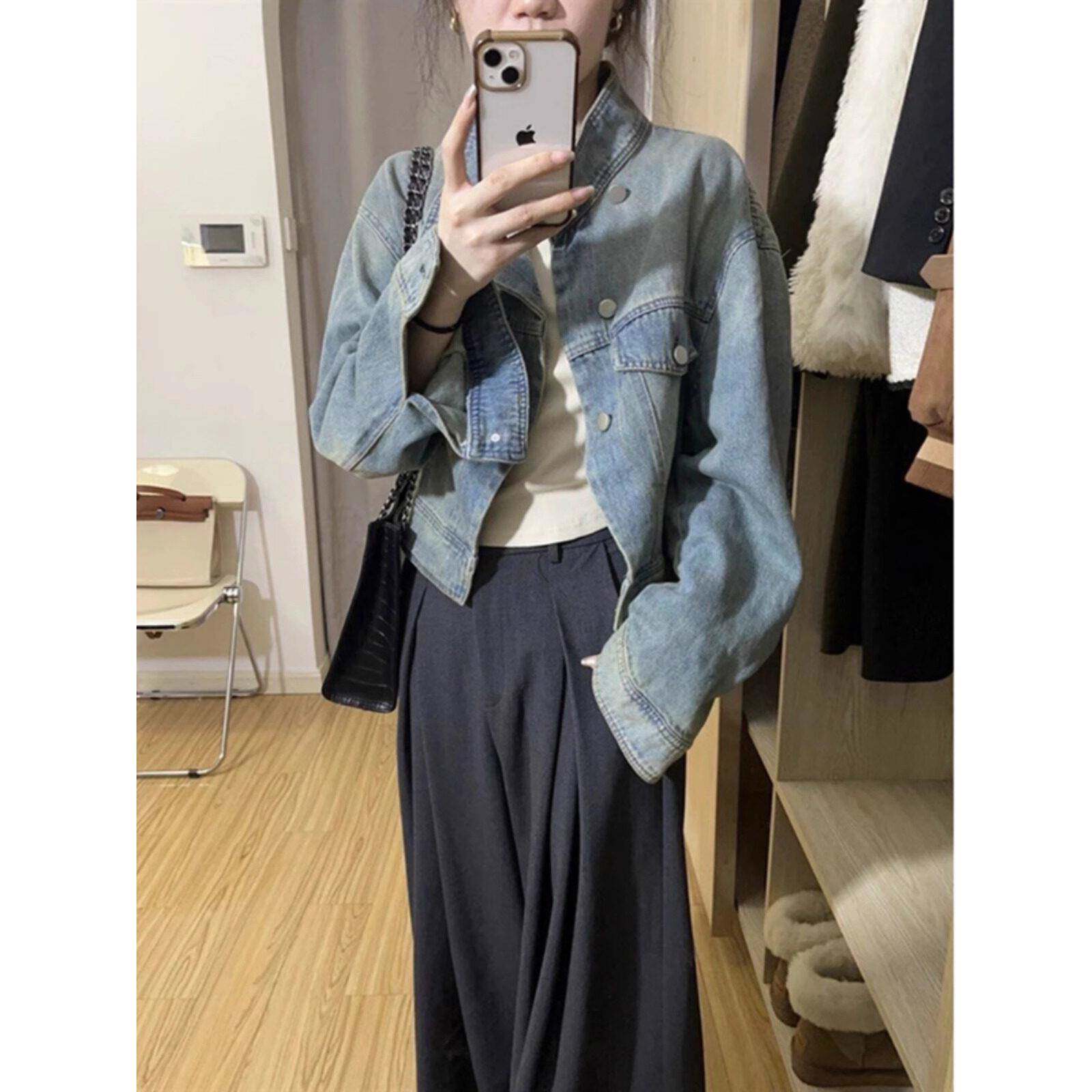 韩国牛仔外套女2025年春秋季新款休闲韩系宽松慵懒chic小个子短款