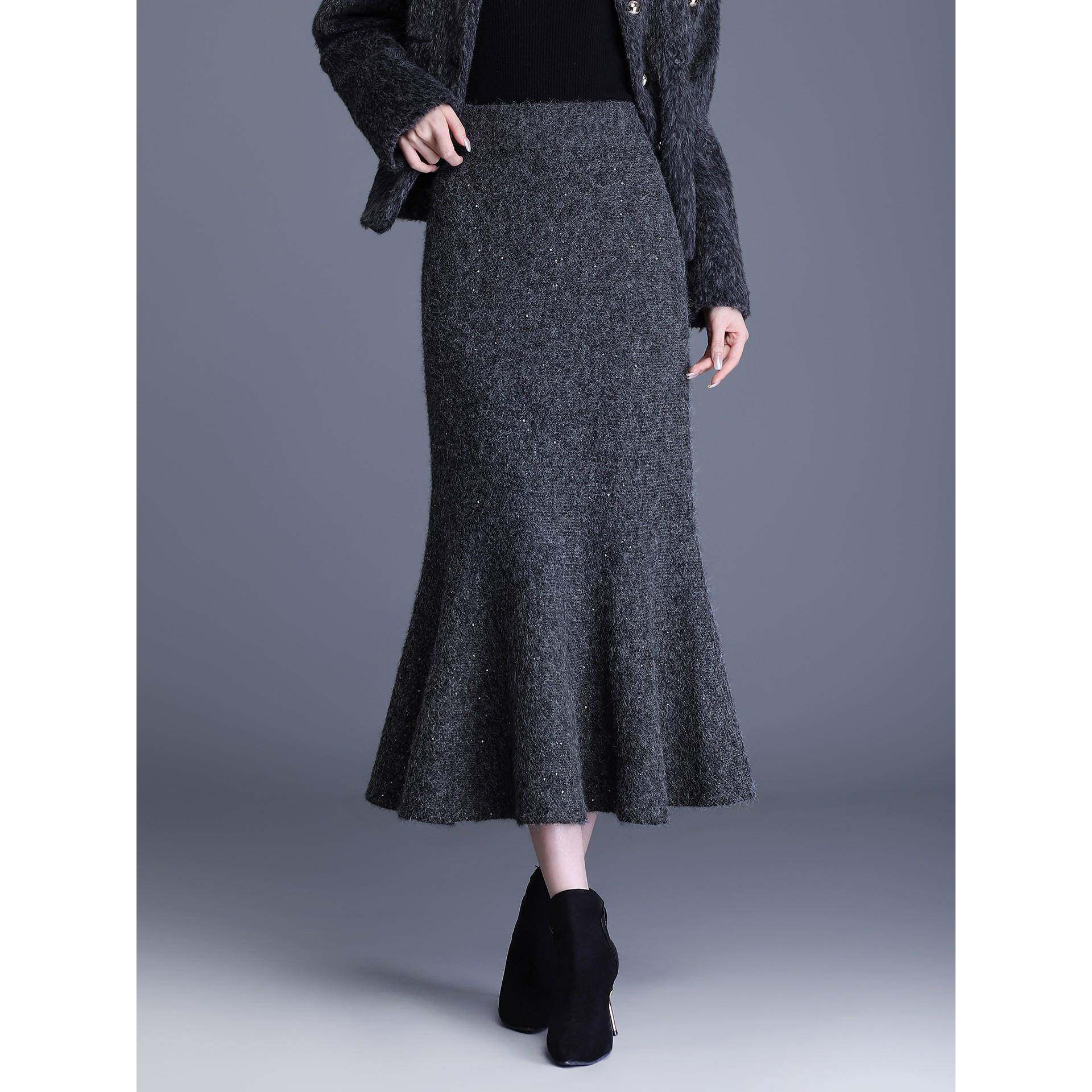 高级感加厚毛呢半身裙女2025秋冬垂感超好看显瘦鱼尾裙爆款包臀裙