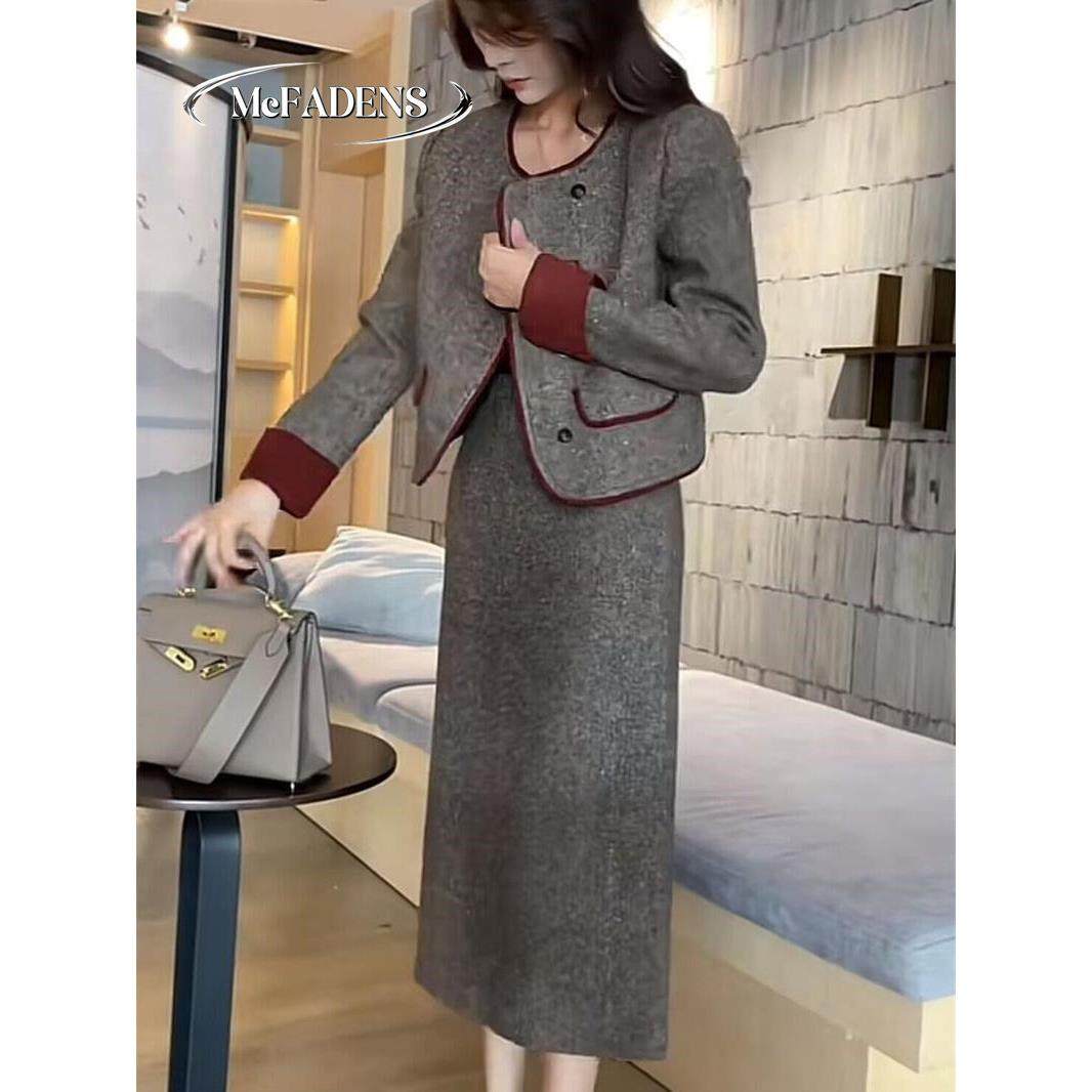 香港欧洲站冬季款轻奢减龄英伦风减龄小香风半身裙女士时尚套装裙,女装/女士精品,时尚套装,淘宝优惠券,粉丝福利购,淘宝优惠卷