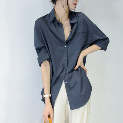 慵懒trr时髦单穿fashion格调衬衣