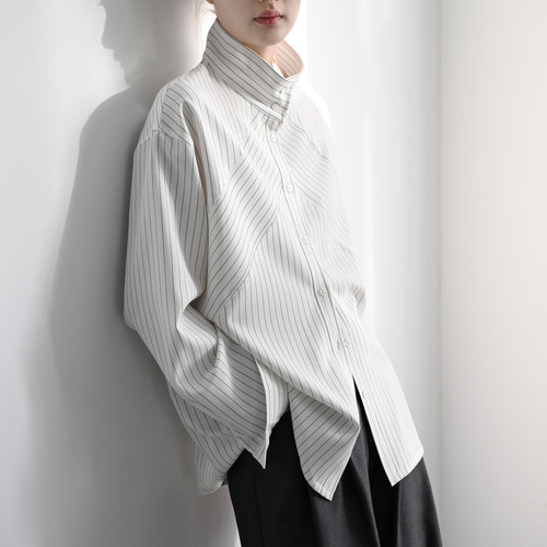 TRR宽松通勤长袖条纹衬衫