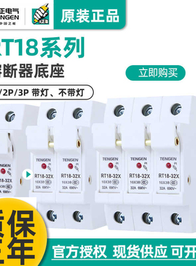 TENGEN天正 RT18-32X 1P带指示灯 熔断器座保险丝底座 导轨式陶瓷