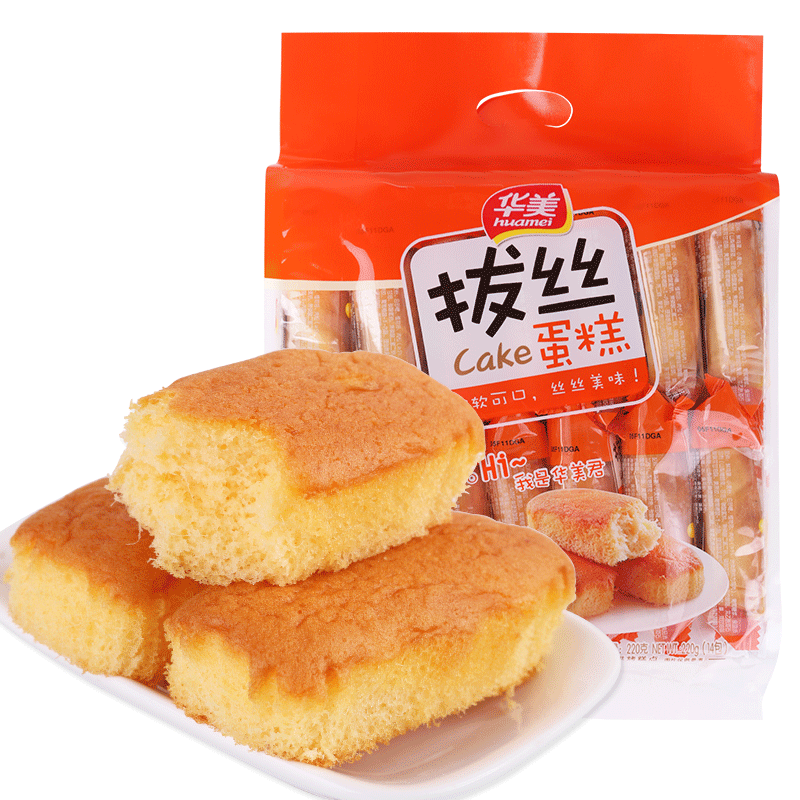 華美拔絲蛋糕220g*2 網(wǎng)紅肉松面包松軟早餐蛋糕休閑辦公零食點心