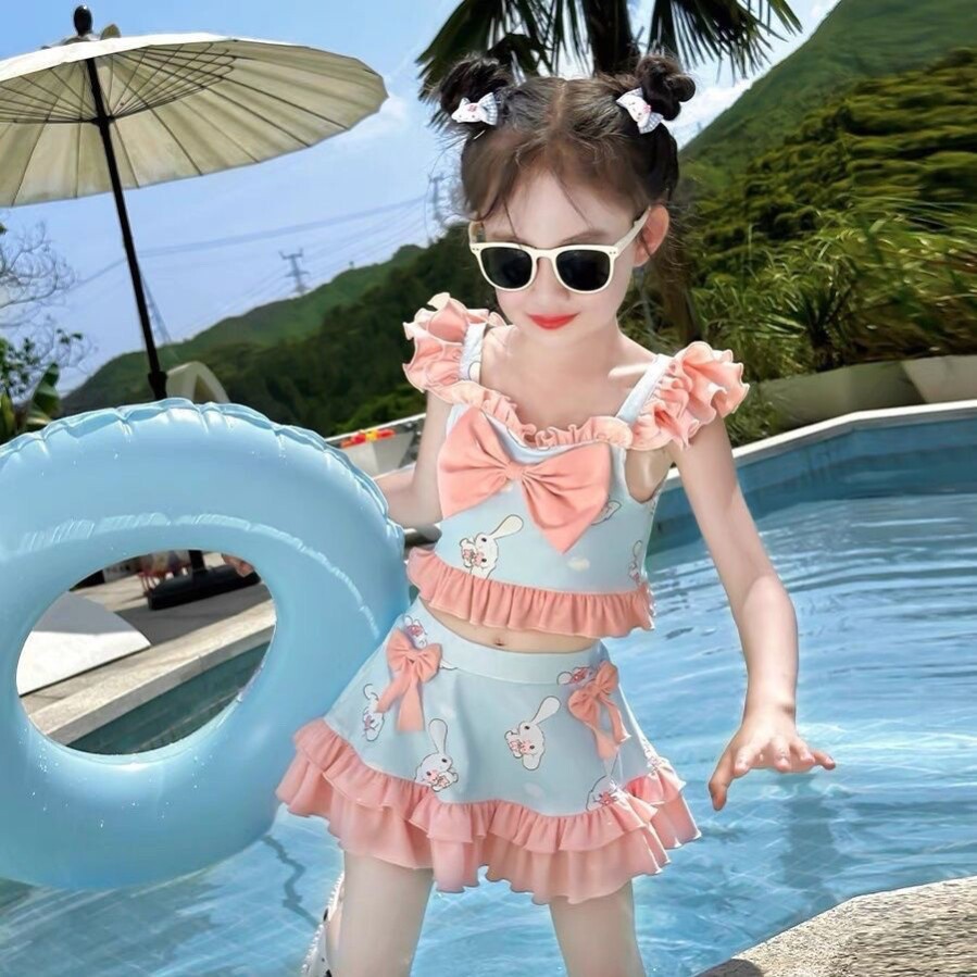 儿童女童泳衣2025分体新款超仙泳装夏季游泳衣宝宝洋气速干两件套