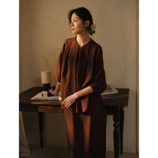 皱感醋酸多WAY穿法不对称宽松连衣裙 半日闲 commuse memory