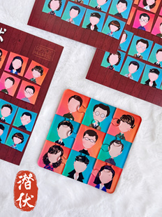 关中大侠的武馆创意设计潜伏人物可爱质感亚克力拼图冰箱贴磁吸