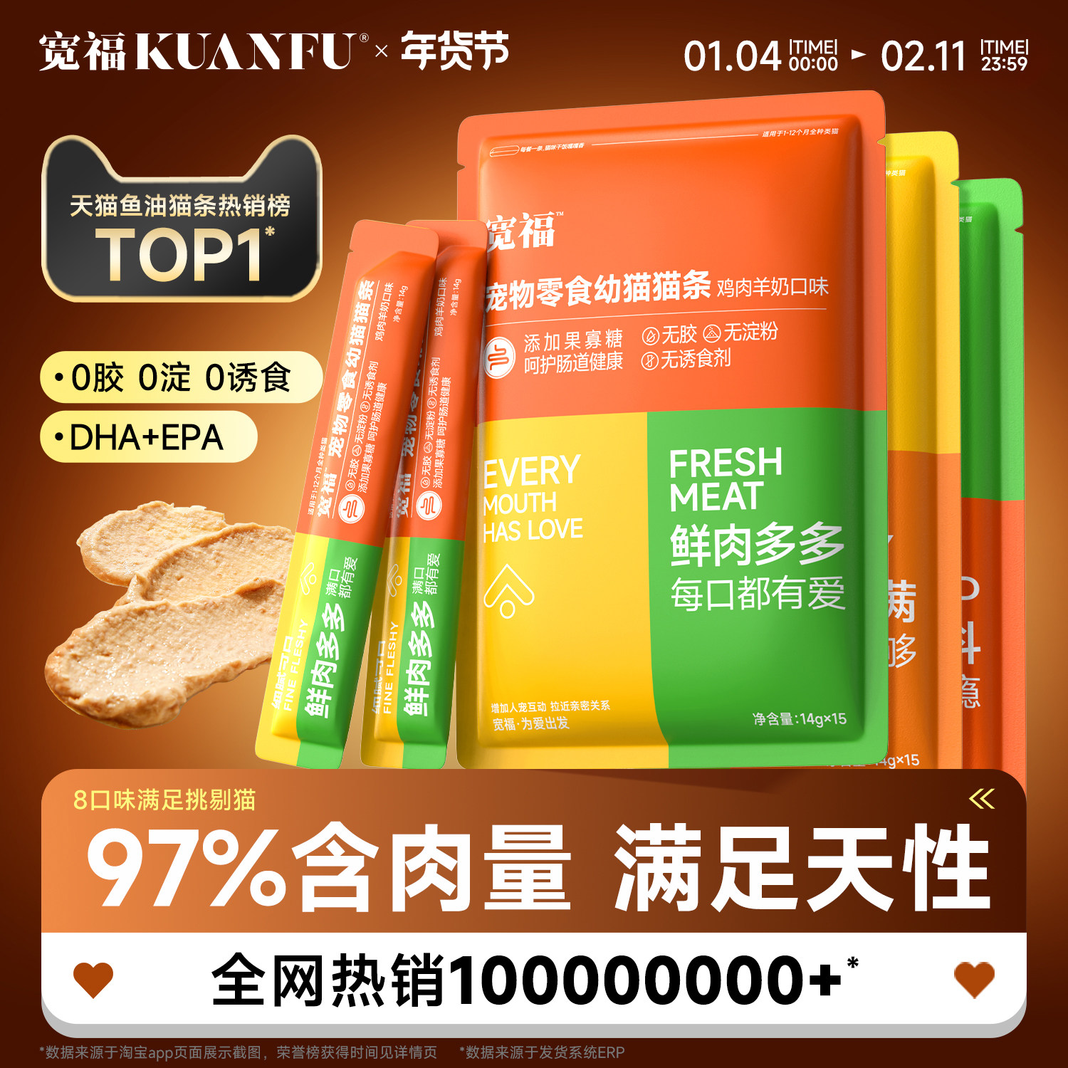 宽福猫条零食100支整箱鱼油猫草猫咪罐头补水幅主食猫粮官方旗舰,宠物/宠物食品及用品,猫条,淘宝优惠券,粉丝福利购,淘宝优惠卷