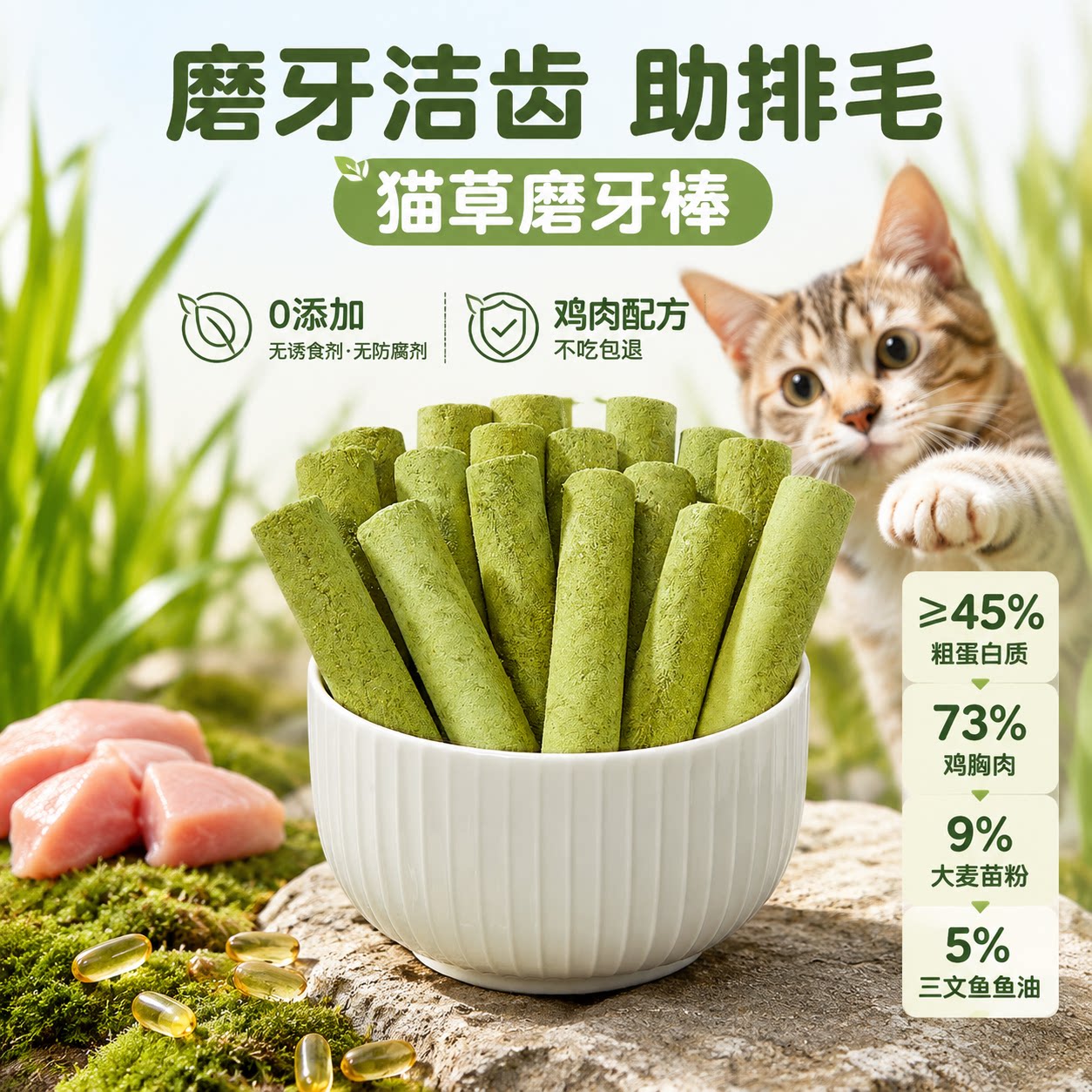 【行业热销】冻干猫草棒磨牙棒图片