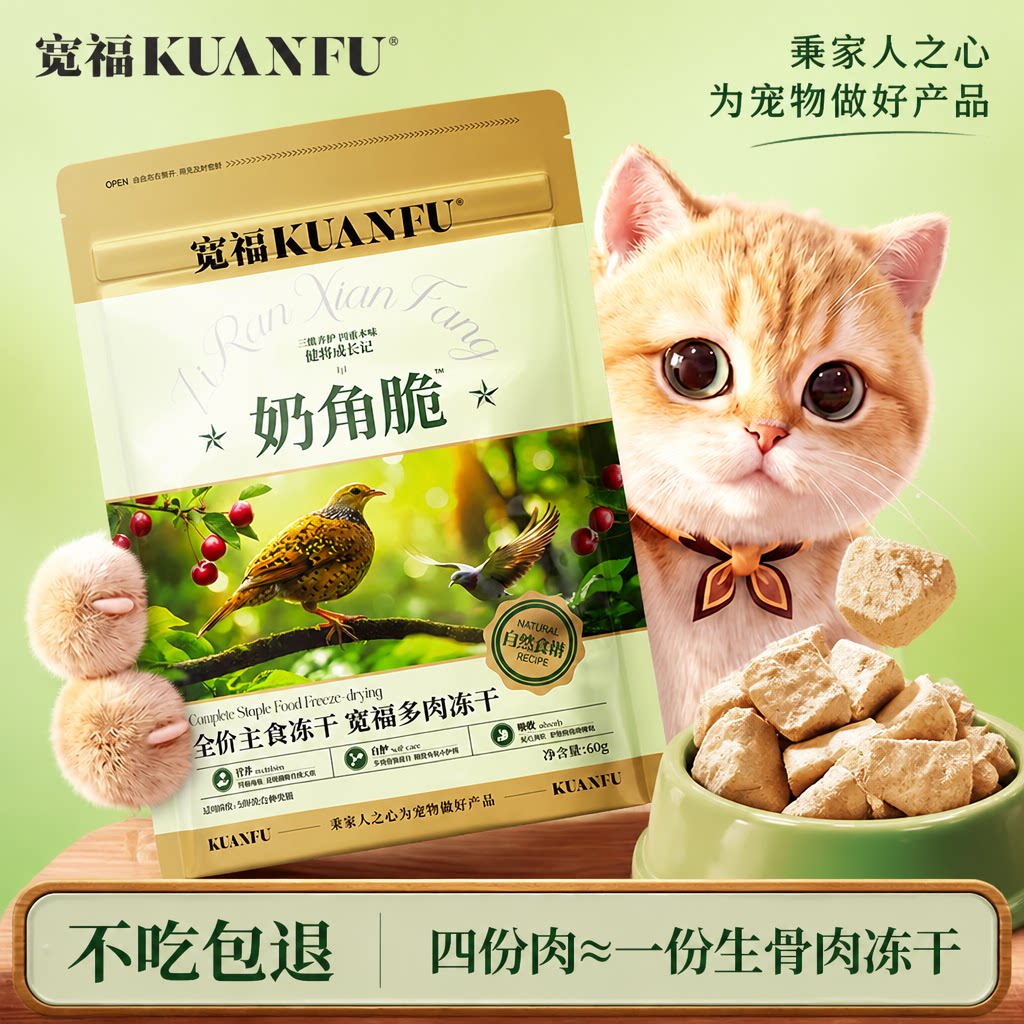 宽福生骨肉主食冻干助护肠胃60g图片
