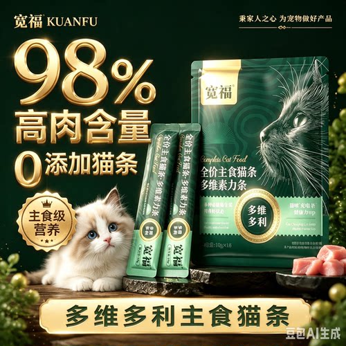 【0添加放心喂】宽福主食猫条