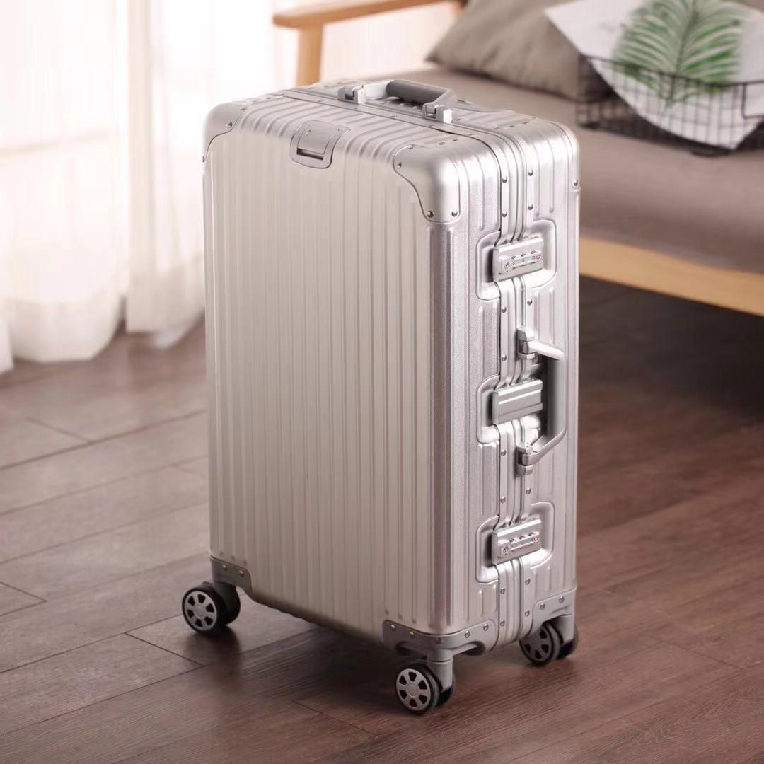 高档全铝镁合金拉杆箱金属行李箱24寸万向轮男女旅行箱子20密码登