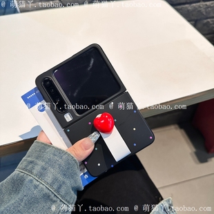 糖果爱心适用华为puraX手机壳pocket2阔折叠屏小米mixflip卡通彩虹波点三星zflip6肤感荣耀magicvflip指环扣