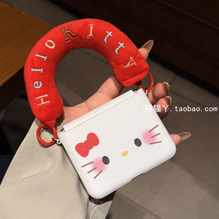 适用华为PuraX折叠屏手机壳小米MixFlip2壳膜一体荣耀MagicVflip2可爱卡通三星zflip7 6手提斜挎绳pocket2女