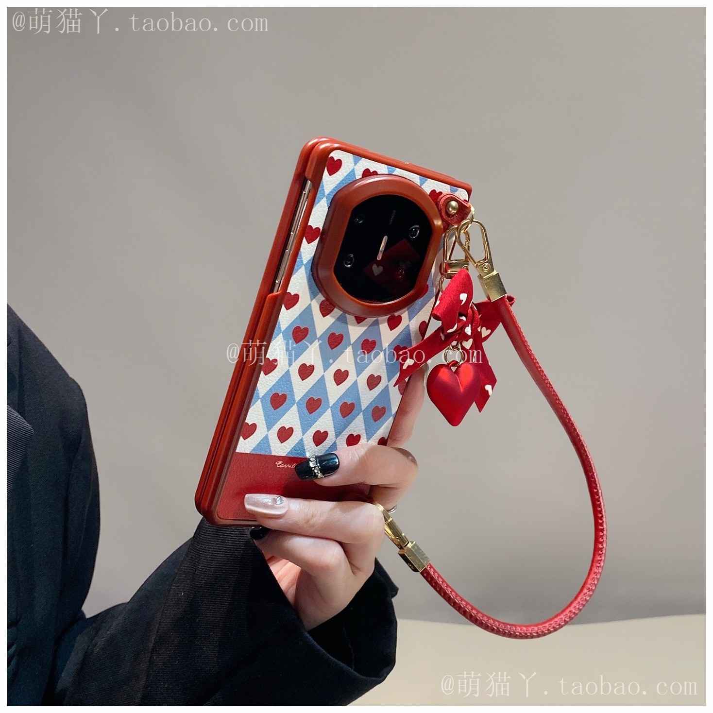 适用华为MateX7手机壳高档复古皮纹mateX6斜挎保护套huawei-MateX5酒红菱格爱心matex3手提蝴蝶结挂件女新款,3C数码配件,手机保护套/壳,淘宝优惠券,粉丝福利购,淘宝优惠卷