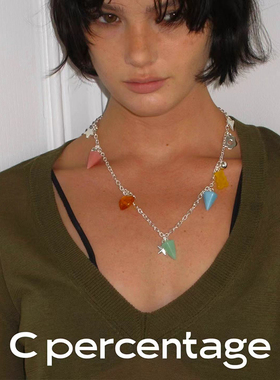c percentage 原创设计时尚彩宝系列 天然矿石亚克力多元素-项链