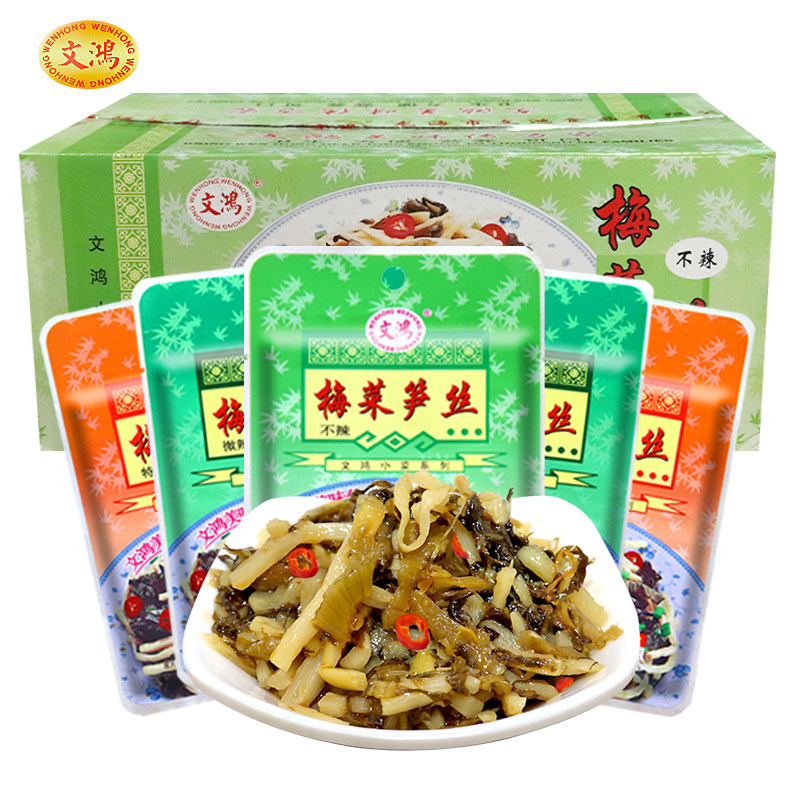 福建特产梅菜笋丝80g*30袋装整箱配粥咸菜榨菜下饭菜开味小菜