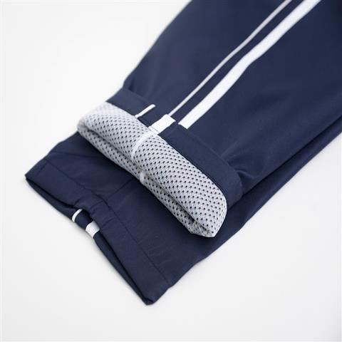 春秋藏青色白杠单条学生运动长裤