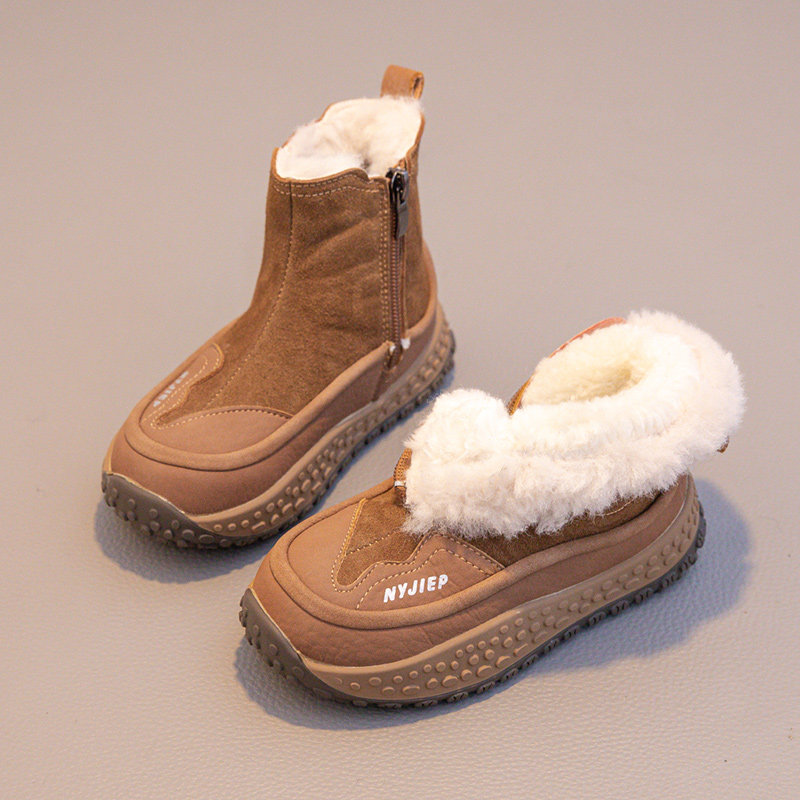男童马丁靴儿童靴子2025新款秋冬加绒保暖女童棉鞋短靴防滑雪地靴