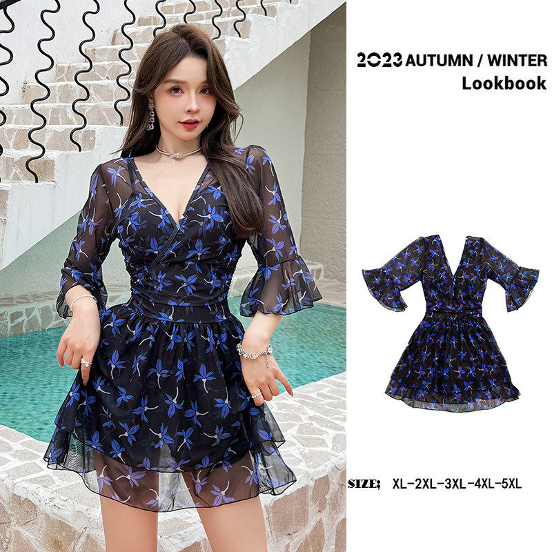 Nazal 米兰春天 泳衣女大码性感连体遮肚显瘦泡温泉2024新款爆款