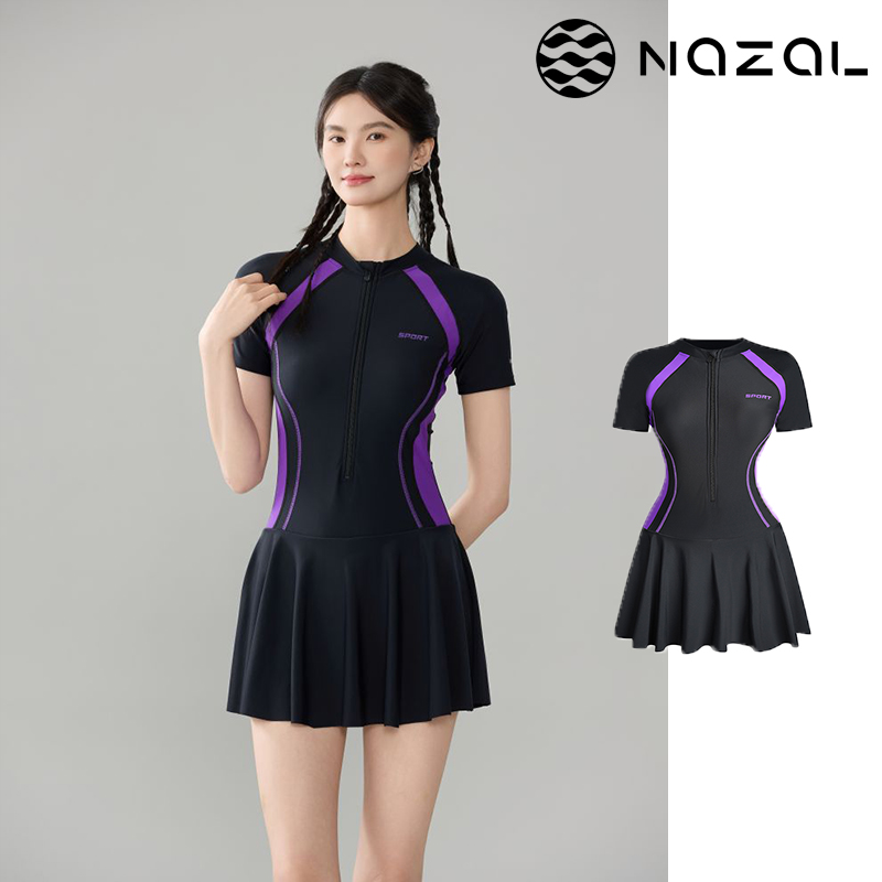 蒸汽微胖mm连体泳衣女保守短袖